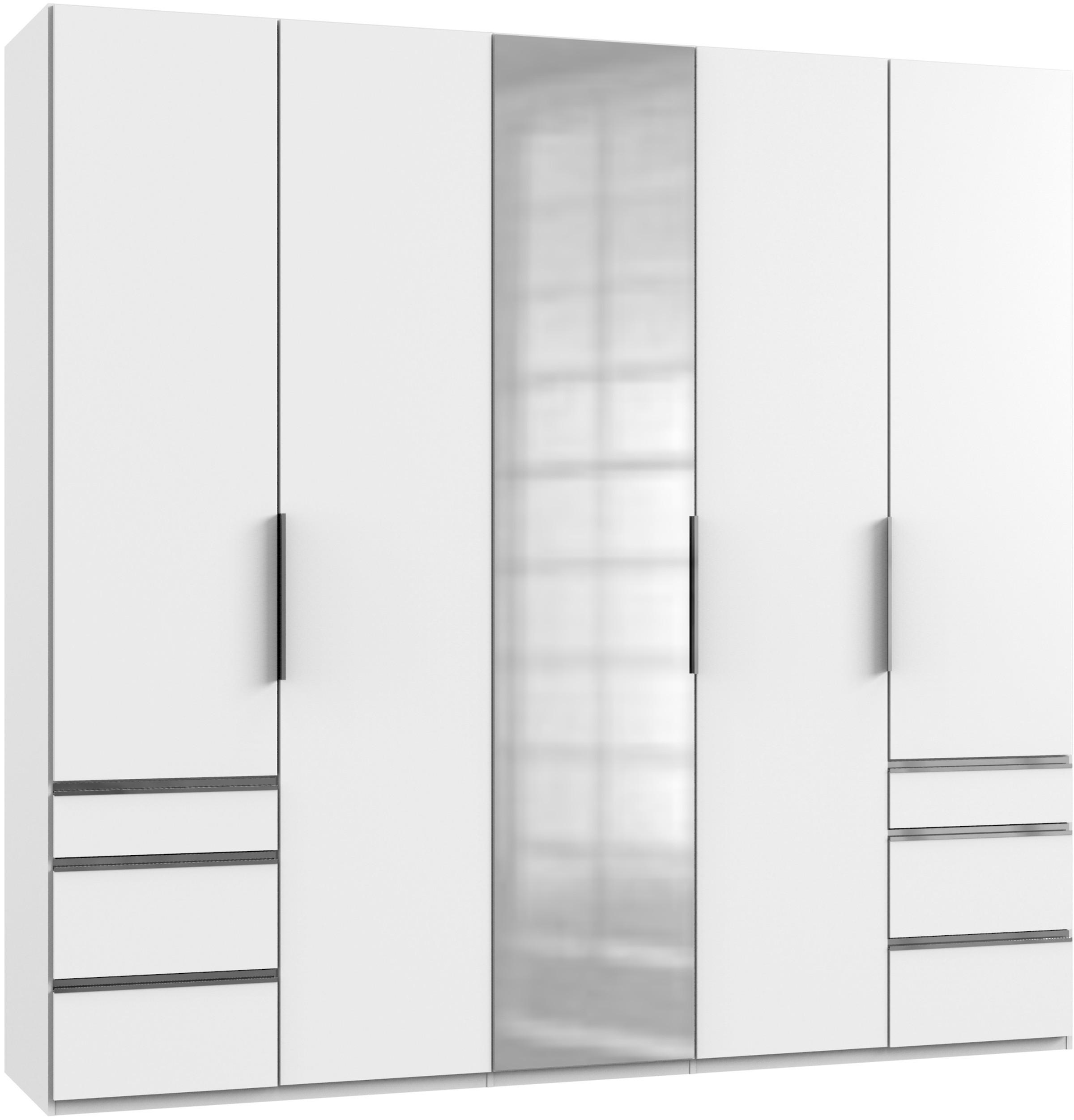 Drehtürenschrank mit Laden B: 250 cm Level, Weiß - Weiß, MODERN, Holzwerkstoff (250/236/58cm) - MID.YOU