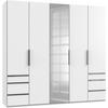 Drehtürenschrank mit Laden B: 250 cm Level, Weiß - Weiß, MODERN, Holzwerkstoff (250/236/58cm) - MID.YOU