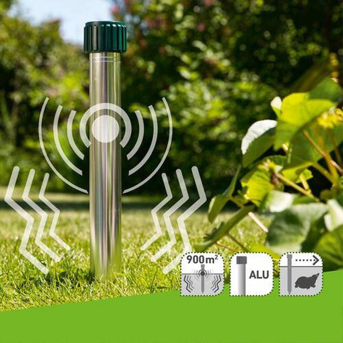 Ultraschall-tiervertreiber Wühlmaus Vertreiber Alu 5 Star - Alufarben/Grün, Basics, Metall (5,5/5,5/42cm)