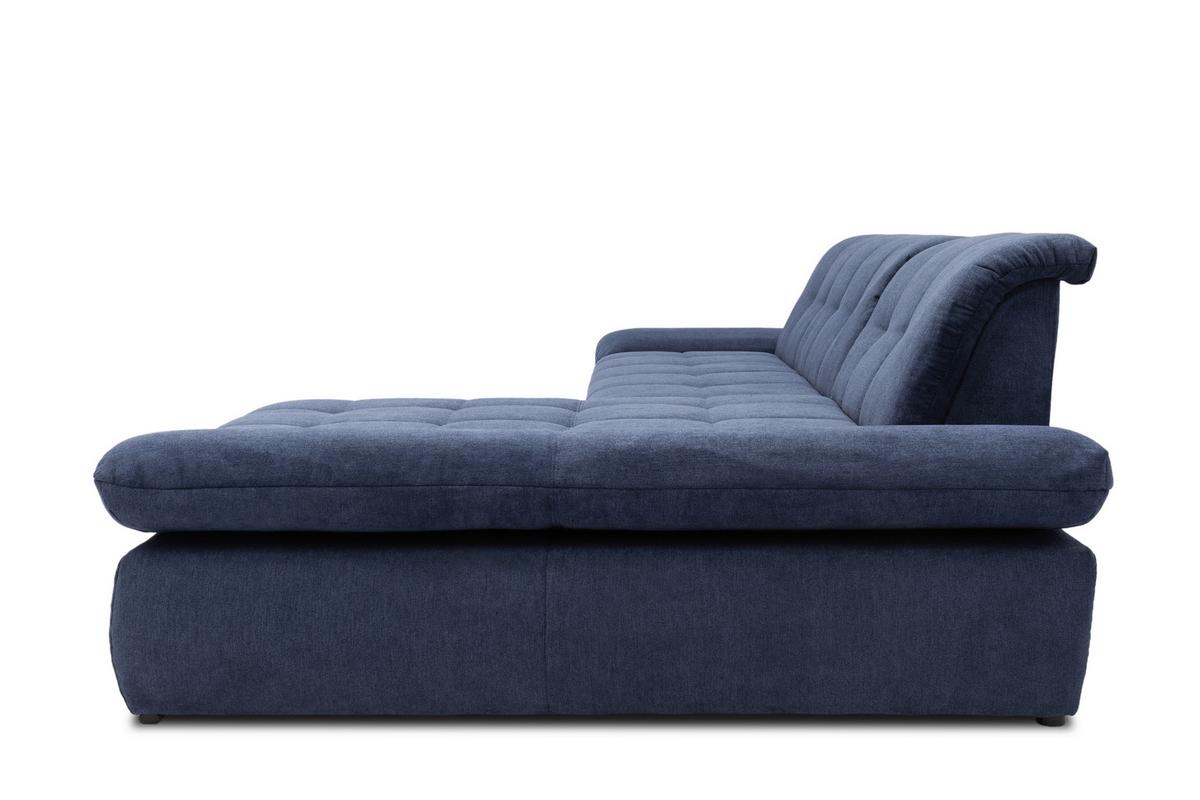 Ecksofa mit Armteilverstellung Moric Dunkelblau Mikrofaser - Chromfarben/Dunkelblau, KONVENTIONELL, Textil (300/172cm) - MID.YOU