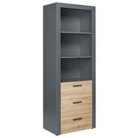 Regal mit Laden Corbeto B: 68,6 cm Anthrazit - Anthrazit/Eiche Artisan, Basics, Holzwerkstoff (68,6/190/41,6cm) - MID.YOU