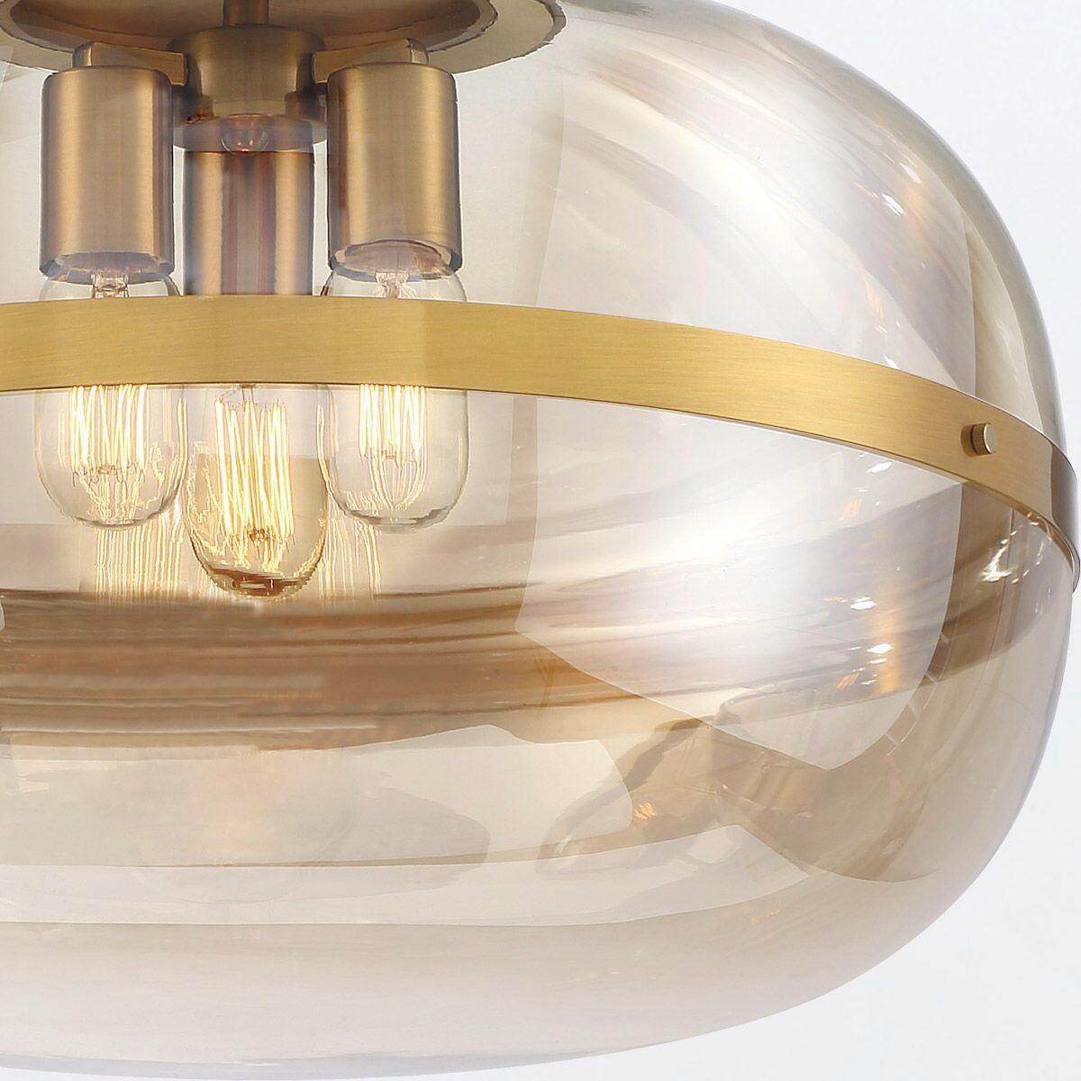 Függeszték Qn-Nottingham-3p-Ab - sárgarézszínű, Konventionell, üveg/fém (51/66cm) - Elstead Lighting