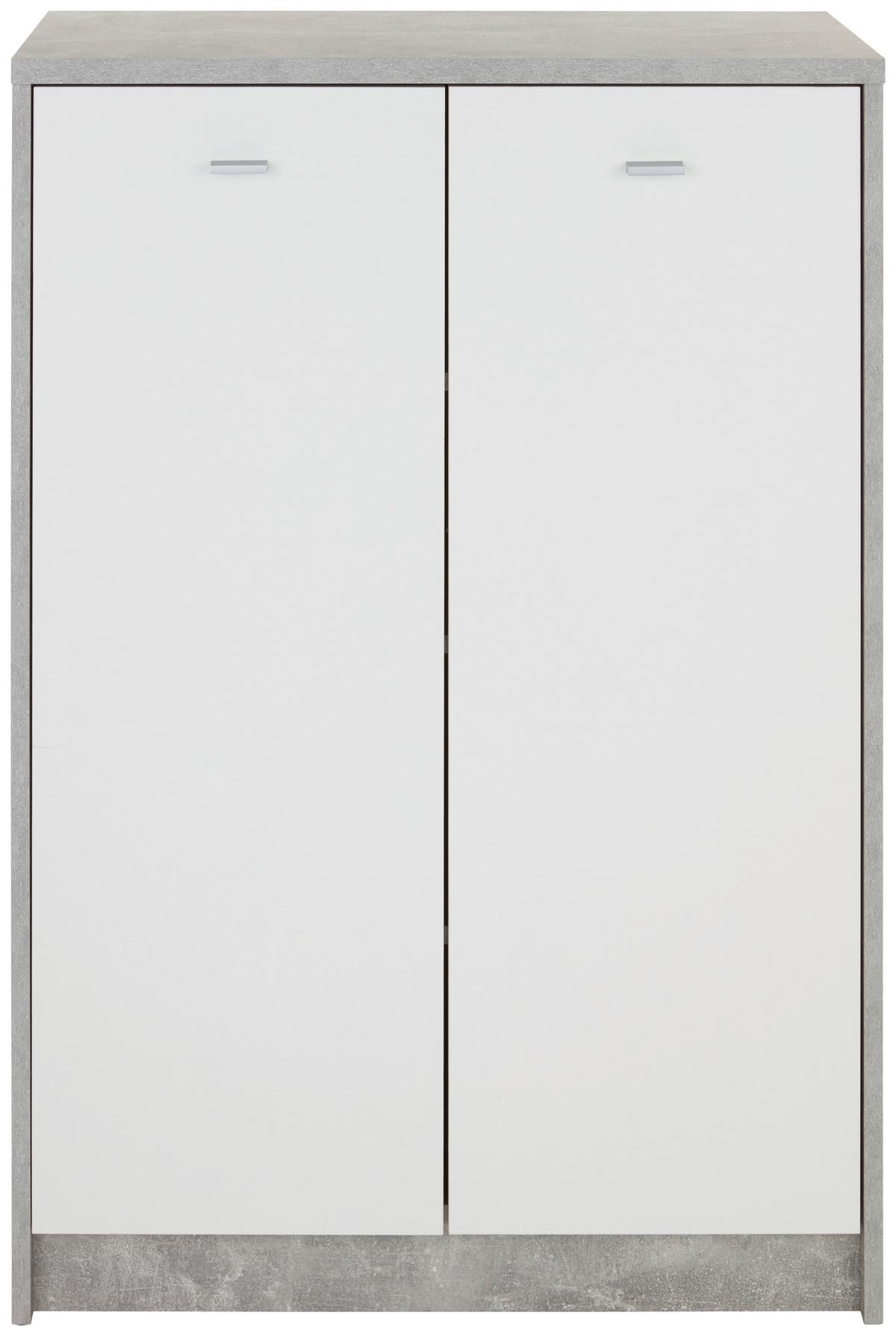 Kommode B 74cm 4-You New, Beton Optik/Weiß - Weiß/Grau, MODERN, Holzwerkstoff (74/111,4/34,6cm)