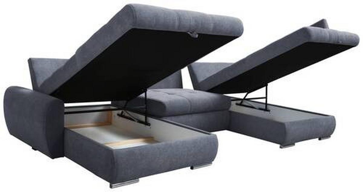 Ecksofa Canion - Chromfarben/Grau, Design, Textil (174/322/173cm) - Livetastic
