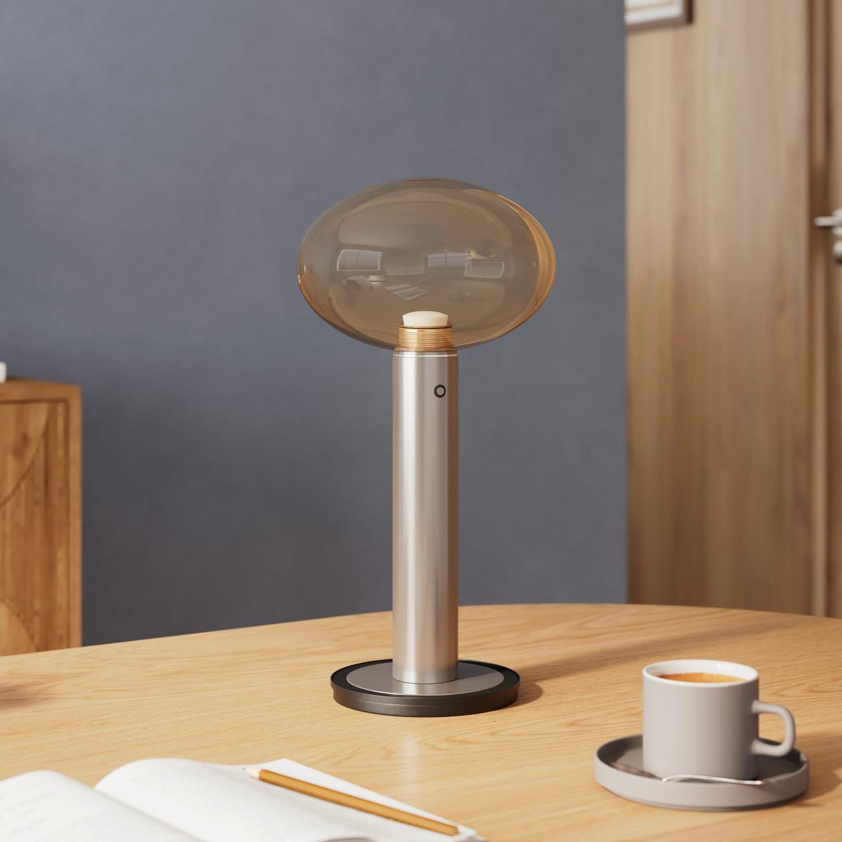 STOLNÍ LAMPA SIOP - jantarové barvy/černá, Moderní, kov/plast (20/20/38,5cm)