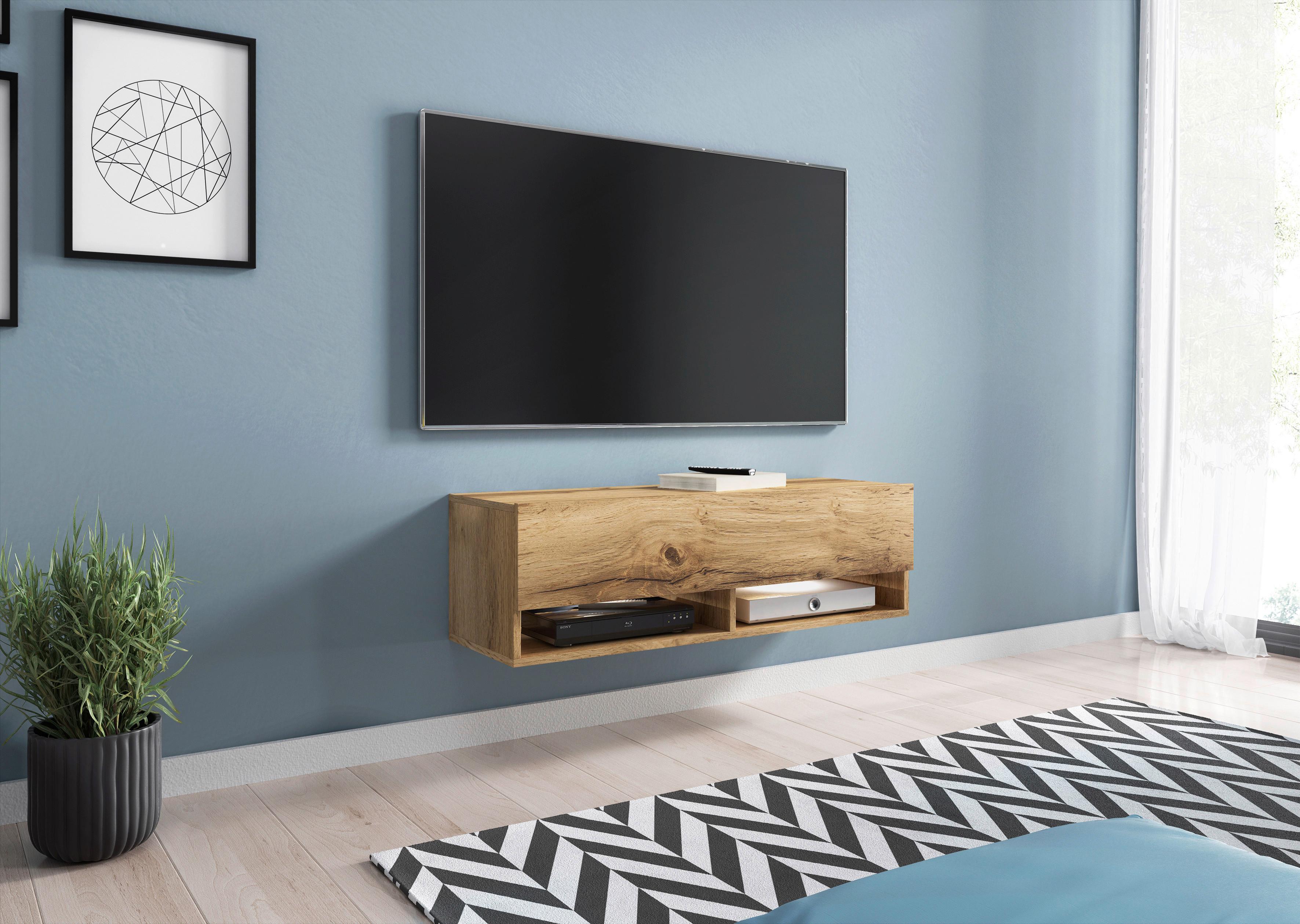 Tv-lowboard B: 100 Cm Eiche Wotan - Eiche Wotan/Grau, LIFESTYLE, Holzwerkstoff (100/30/31cm) - P & B