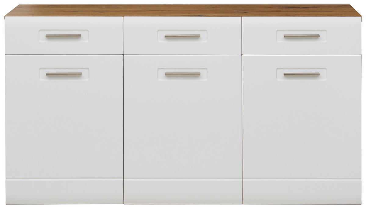 Sideboard Mit Soft-Close B: 150 cm Auris, Weiß/Eiche Dekor - MODERN, Holzwerkstoff (150/81,3/43,1cm) - Luca Bessoni