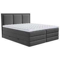 Boxspringbett Mit Topper & Bettkasten 180x200 Swing - Anthrazit, Design, Textil (180/200cm) - MID.YOU