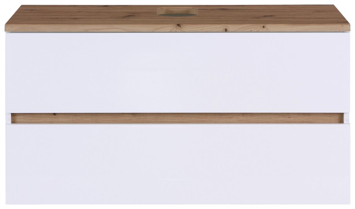 Waschtischunterschrank Hängend Marbella B: 100 cm Weiß - Weiß, MODERN, Keramik/Holzwerkstoff (100/64,5/47cm)