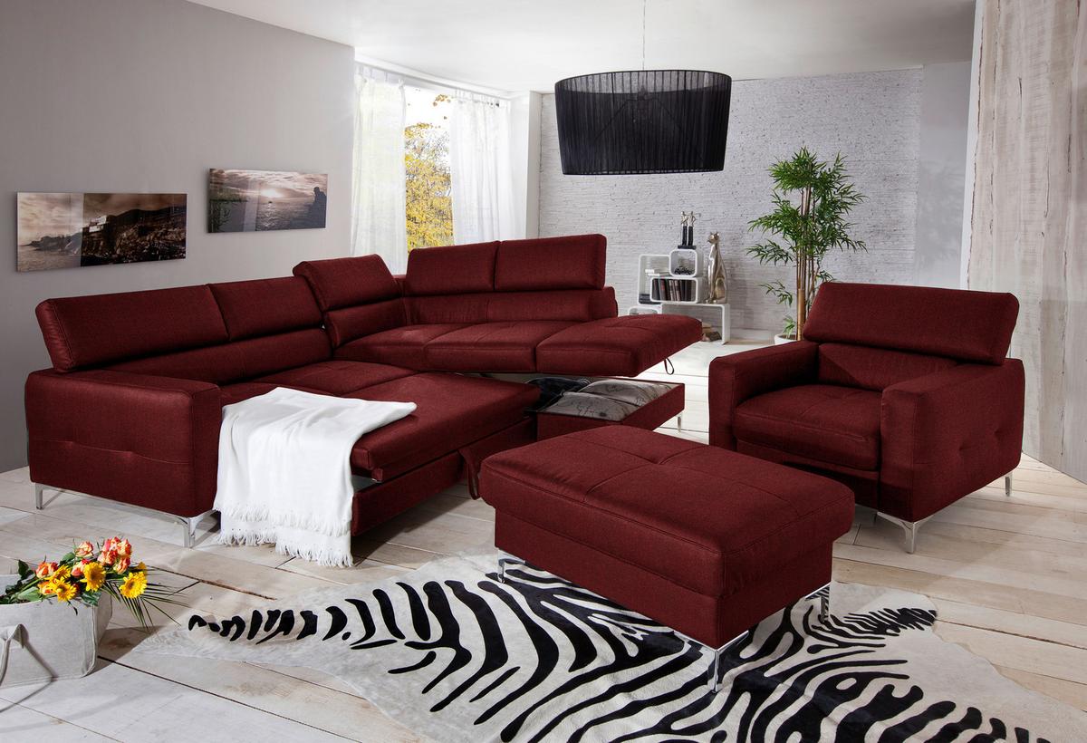Polstersessel Sammy Dunkelrot - Chromfarben/Dunkelrot, Design, Textil (99/78-92/106cm) - Livetastic