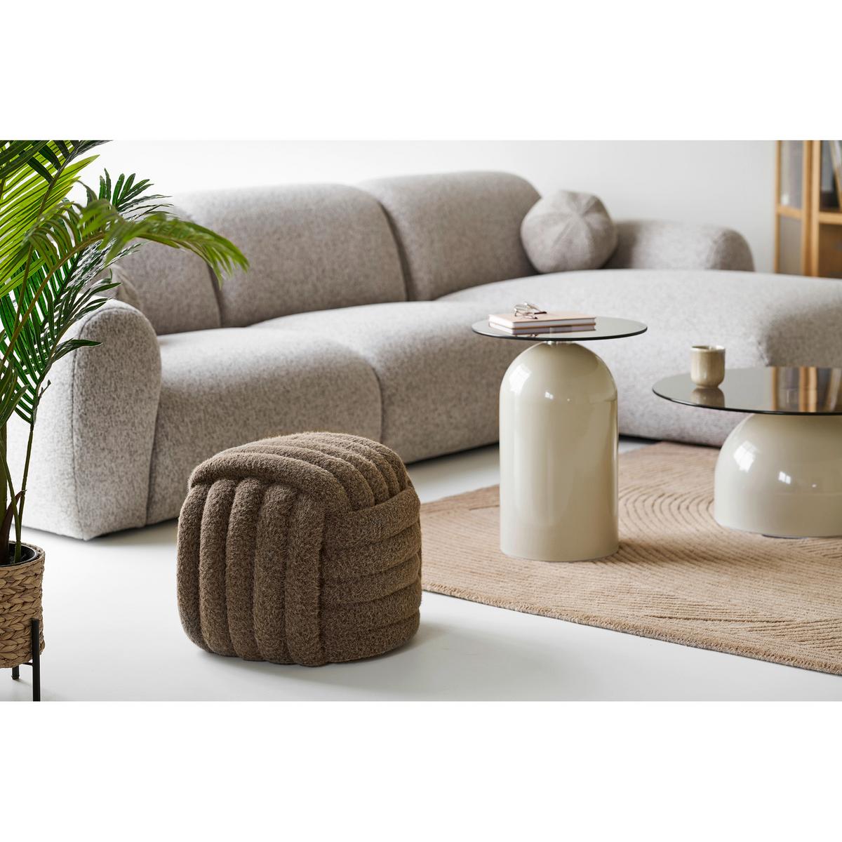 POUF Napier, Braun B: 48 cm - Braun, Design, Textil (48/43/48cm) - MID.YOU