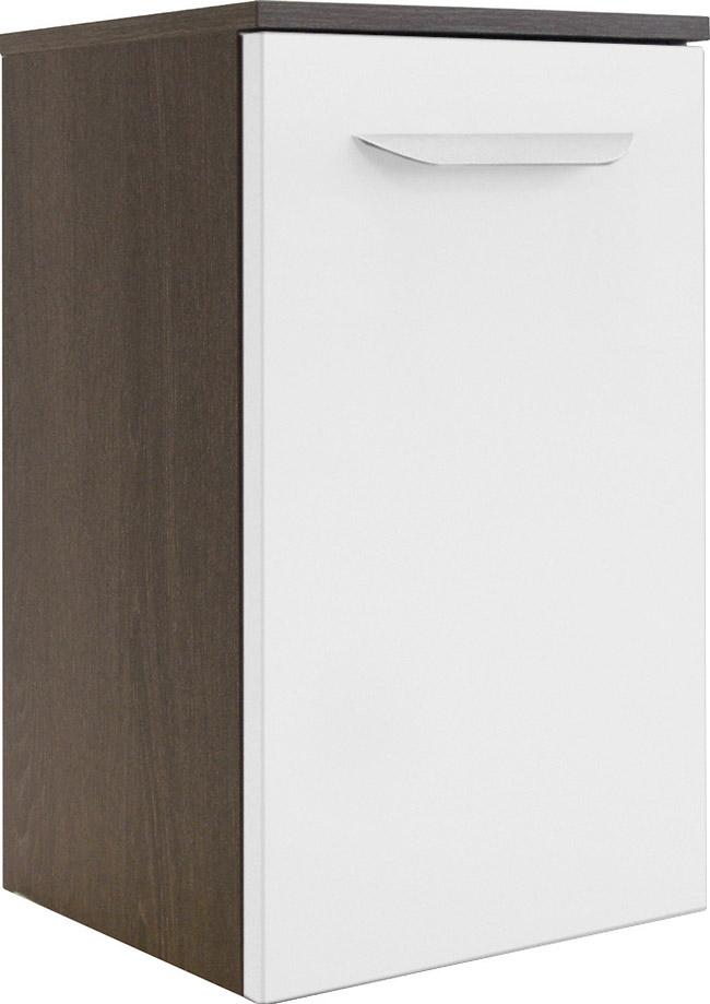 Midischrank Lavella B: 35 cm Eiche/Weiß - Eichefarben/Weiß, MODERN, Glas/Holzwerkstoff (35,5/59/32cm) - Fackelmann