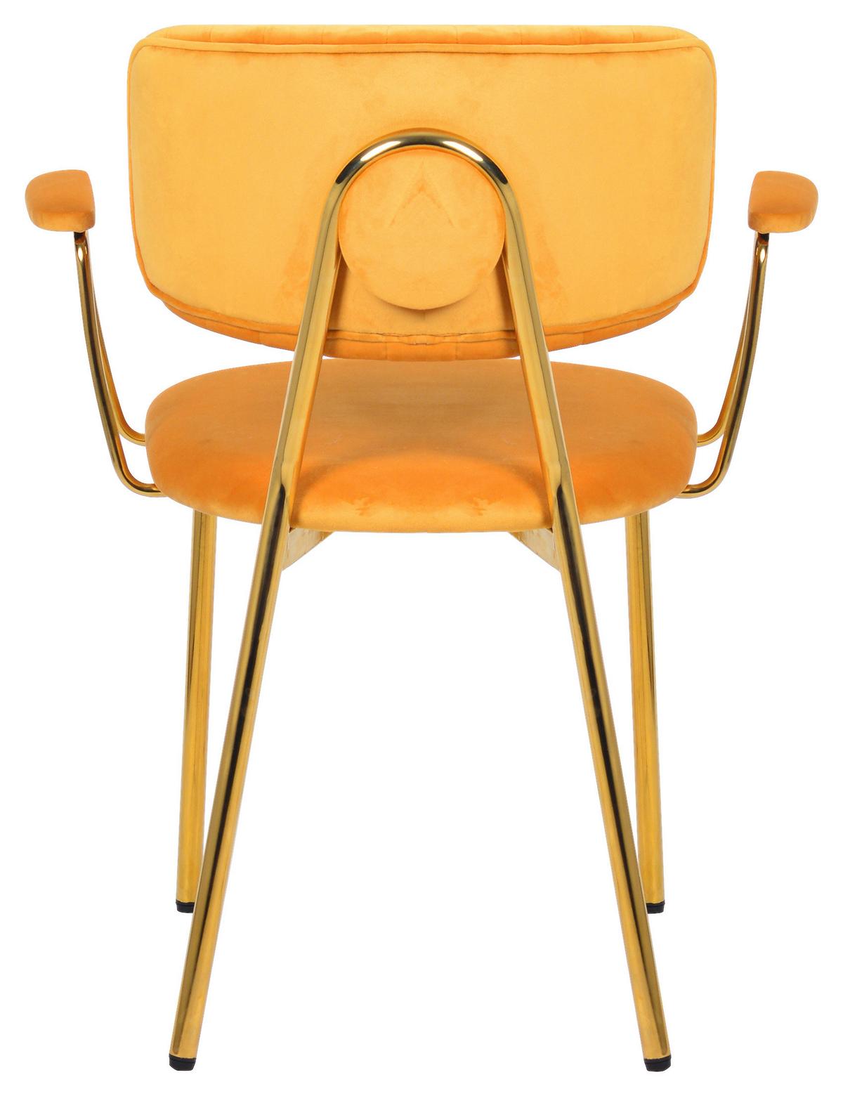 Stuhl-set Giselle 225 Hellorange - Goldfarben/Orange, Design, Kunststoff/Metall (63/80/51cm) - Kayoom