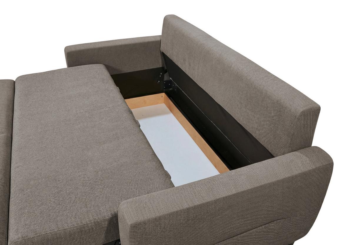Schlafsofa Rio Greige B: 192cm - Greige/Schwarz, MODERN, Textil (192/83/99cm) - MID.YOU