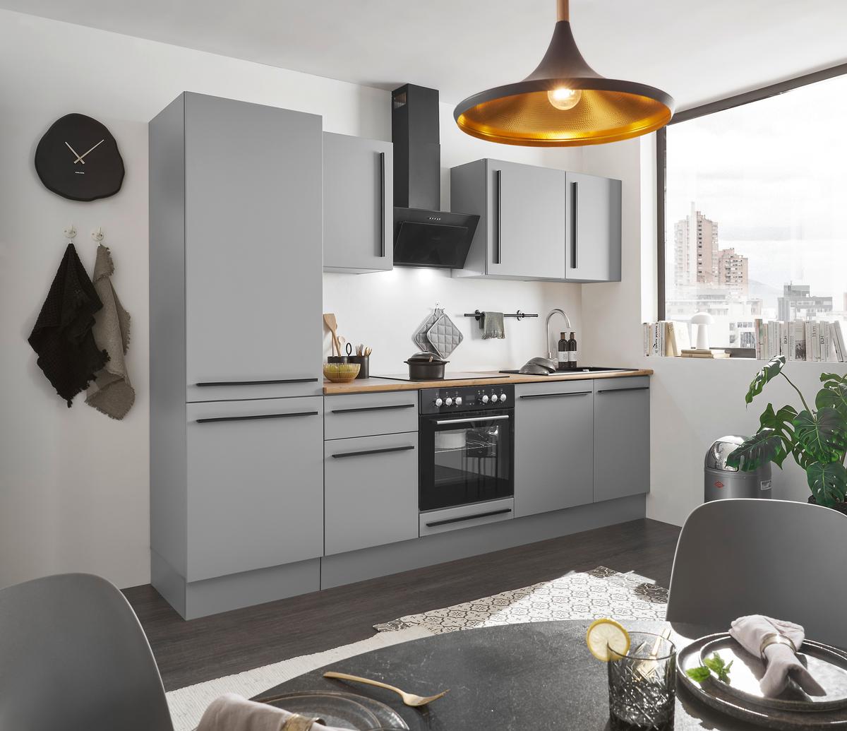 KUCHYNSKÝ BLOK BEZ SPOTREBIČO DENVER - čierna/sivá, Design, kompozitné drevo/plast (280cm) - MID.YOU