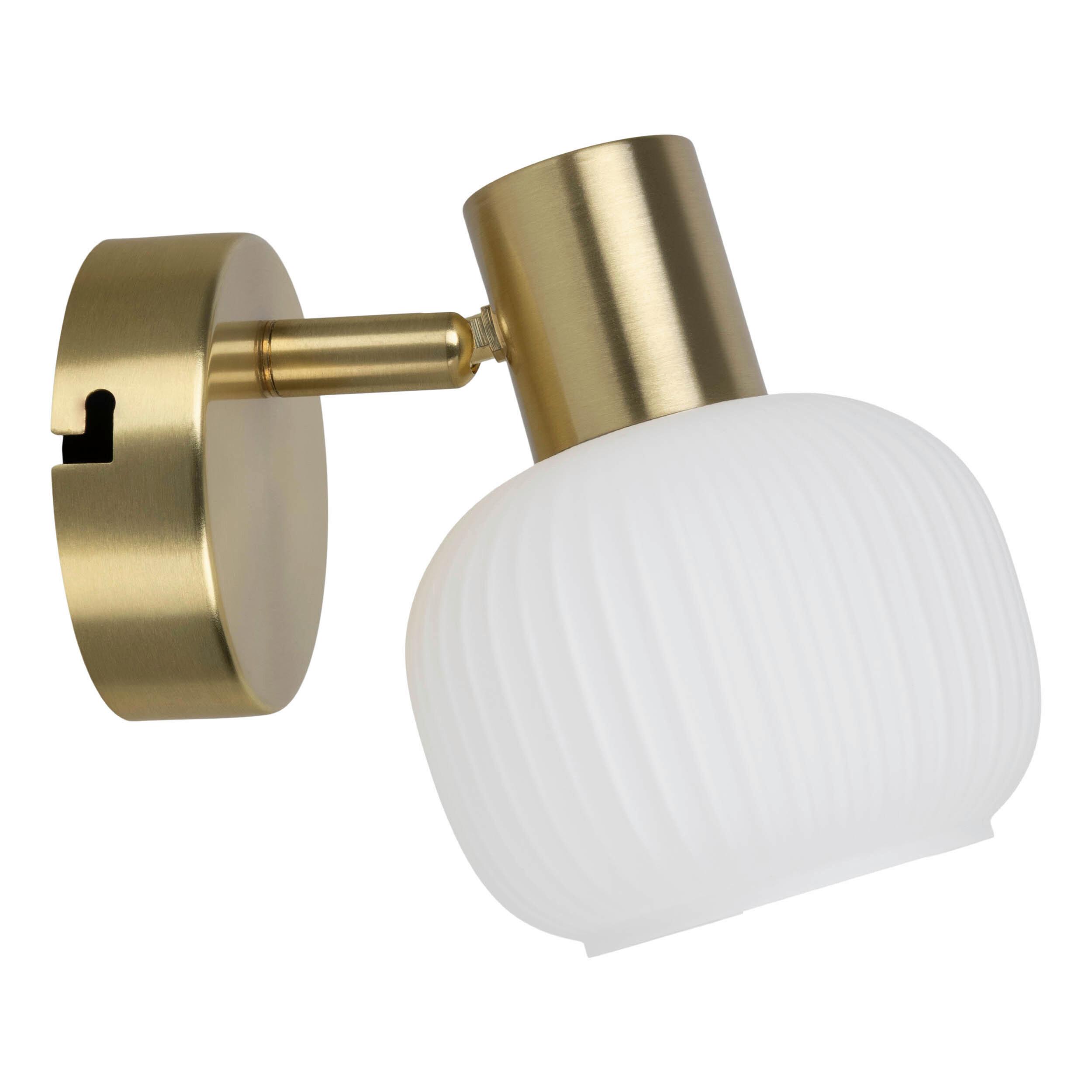 Wandleuchte Exkl. E14, 40w - Messingfarben/Weiß, LIFESTYLE, Glas/Metall (16/10/13,5cm) - Näve