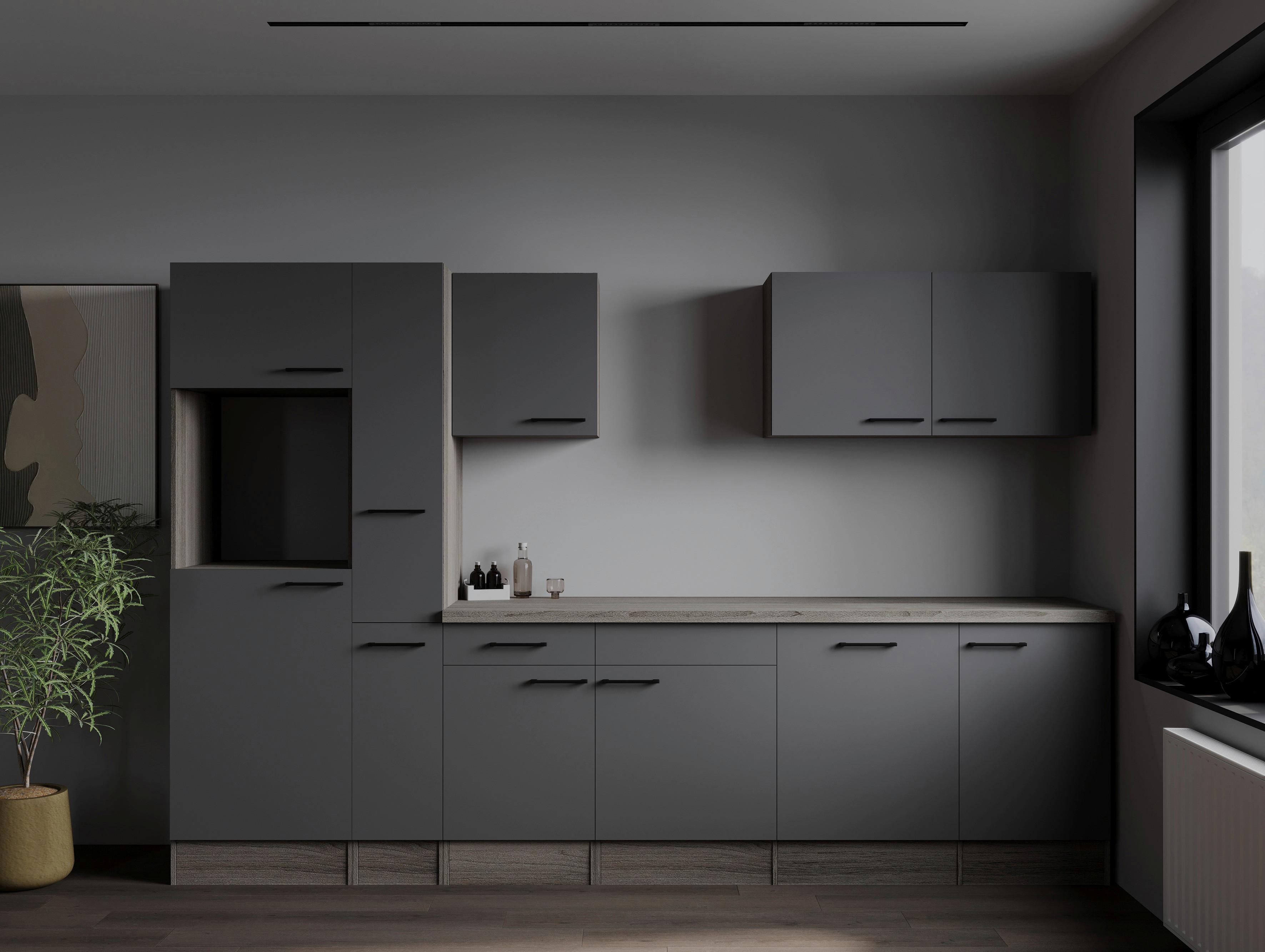 Küchenleerblock Oliver Grau, Eiche Dekor B: 310 Cm - Eichefarben/Grau, Design, Holzwerkstoff (310cm) - Respekta