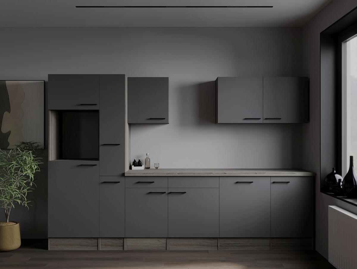 Küchenleerblock Oliver Grau, Eiche Dekor B: 310 Cm - Eichefarben/Grau, Design, Holzwerkstoff (310cm) - Respekta