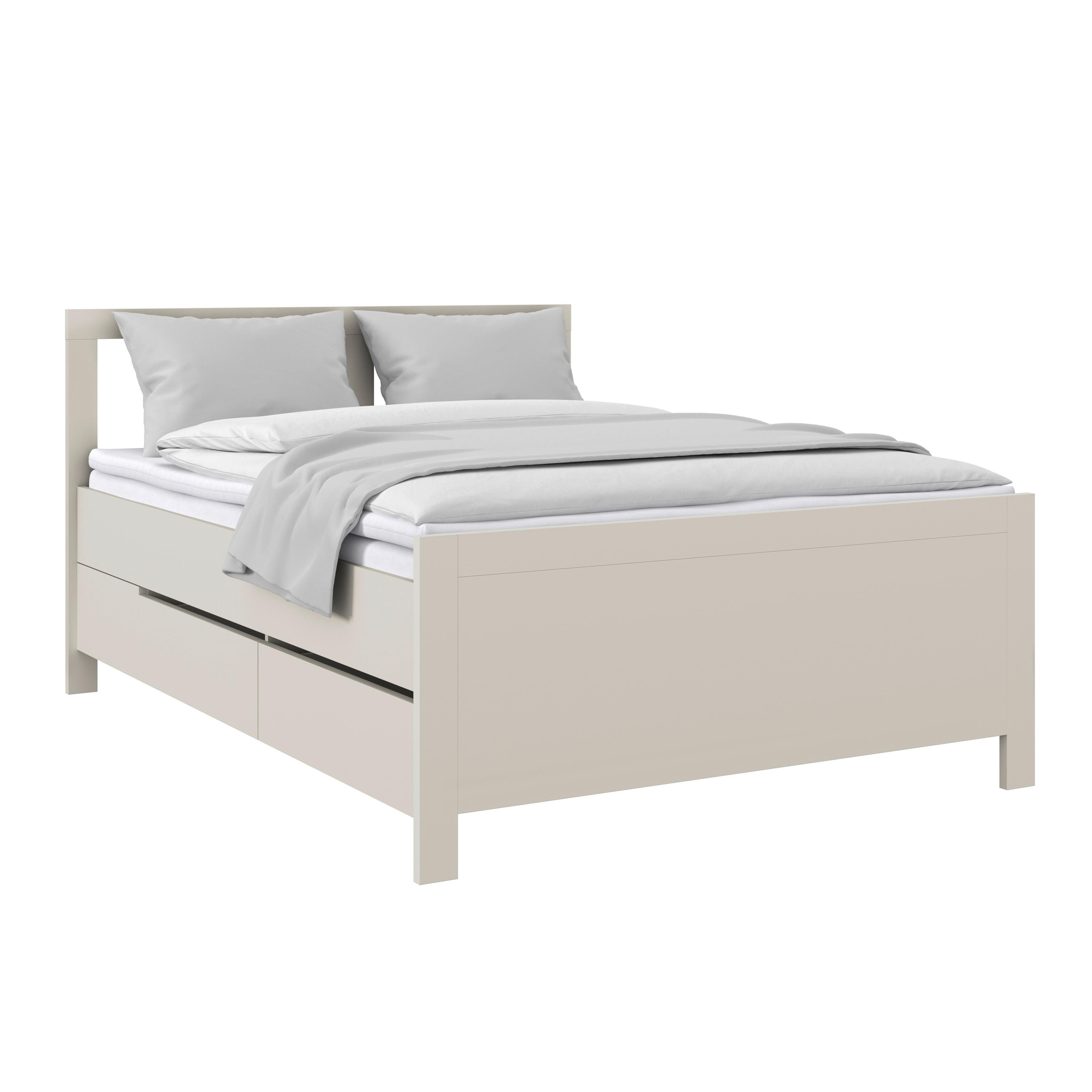 Stauraumbett Pisa mit 2 Laden kaschmirfarben 140x200