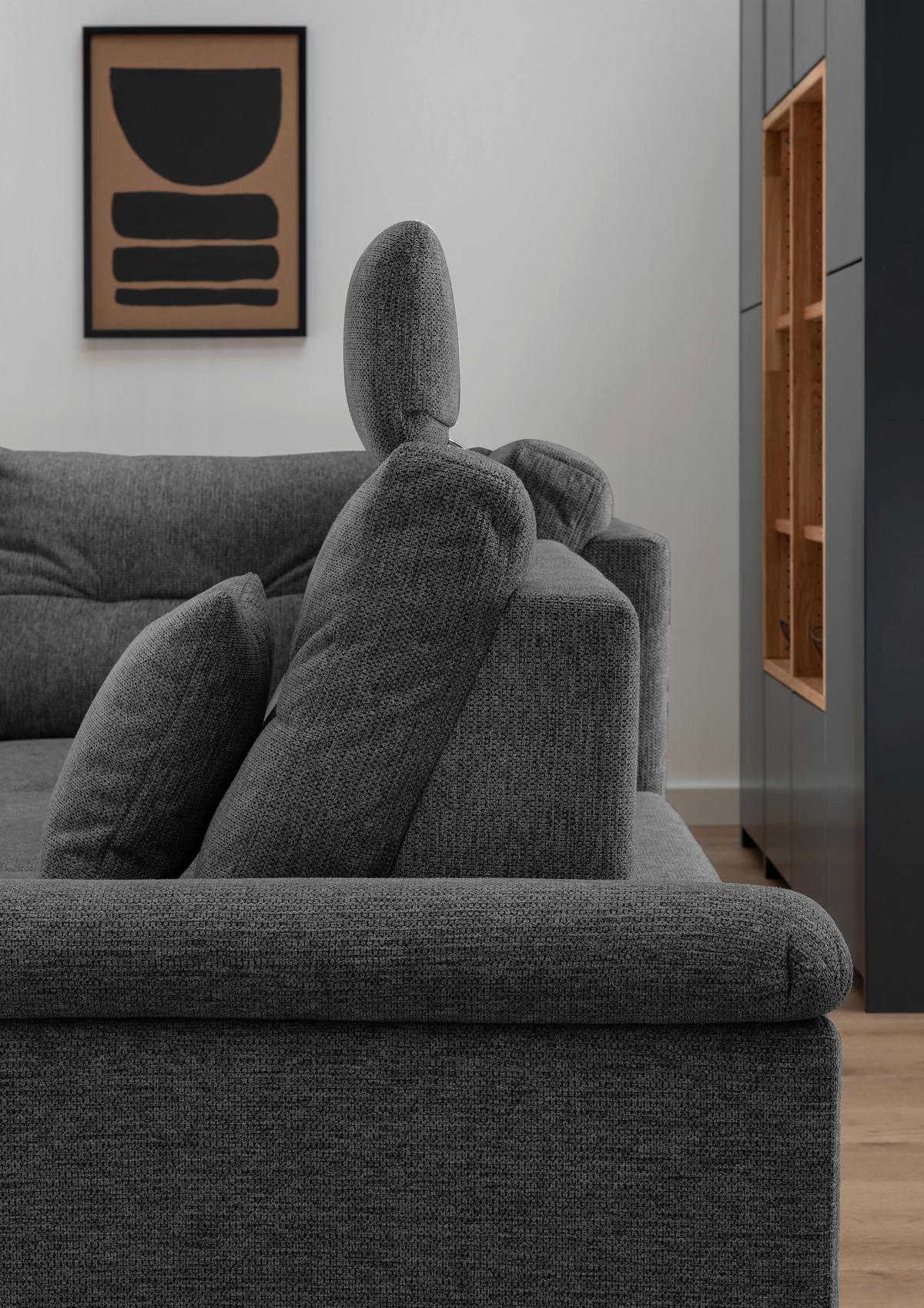 Ecksofa Brizzini Anthrazit S: 206x264 Cm - Anthrazit/Naturfarben, MODERN, Textil (206/264cm) - Livetastic