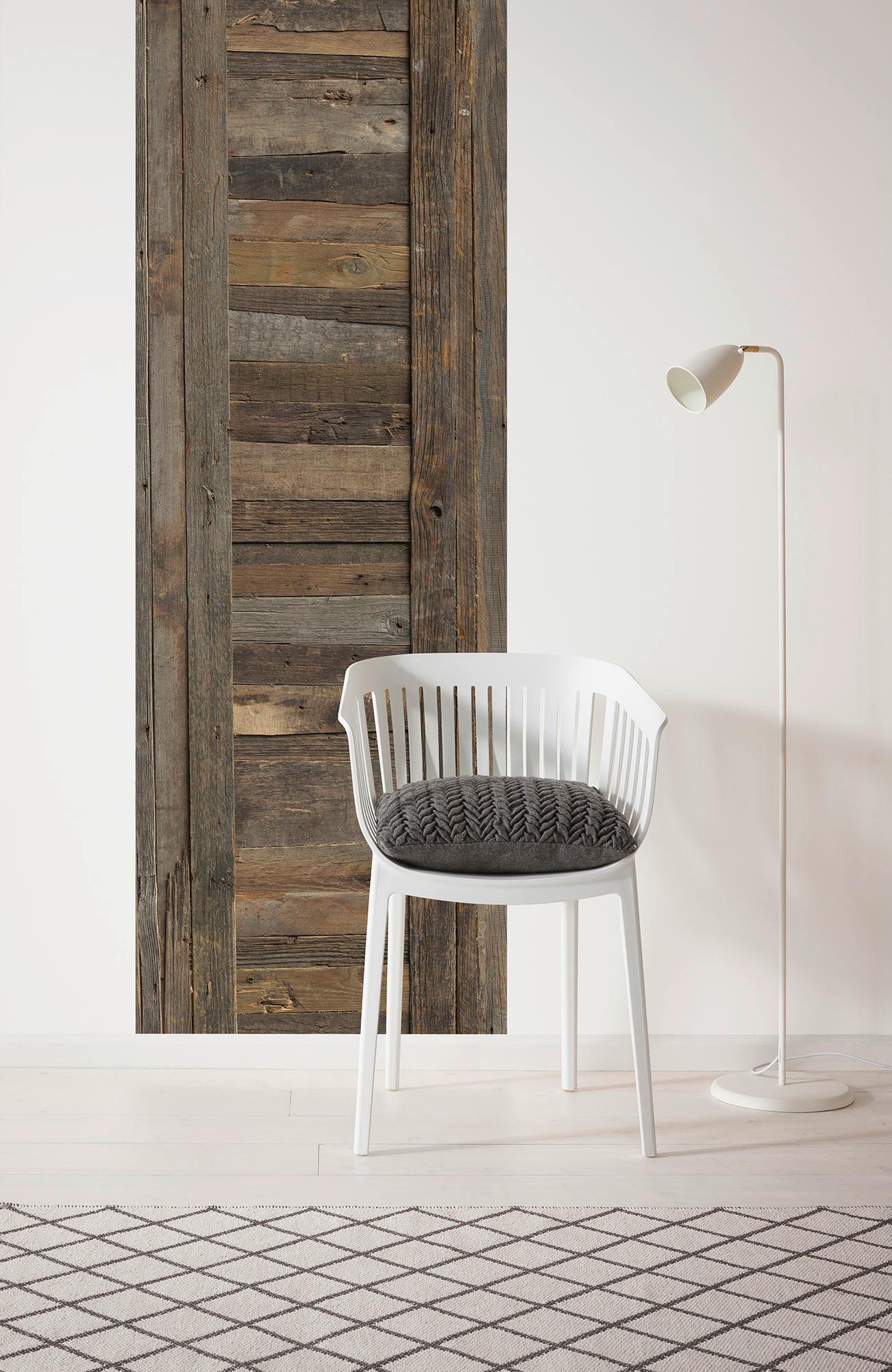 Vliestapete Lodge - Braun, Basics (100/280cm) - Komar
