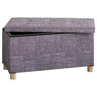 Lavica s úložným priestorom SIZOS l svetlosivá - hnedá/svetlosivá, Modern, kompozitné drevo/textil (76/40/38cm) - MID.YOU
