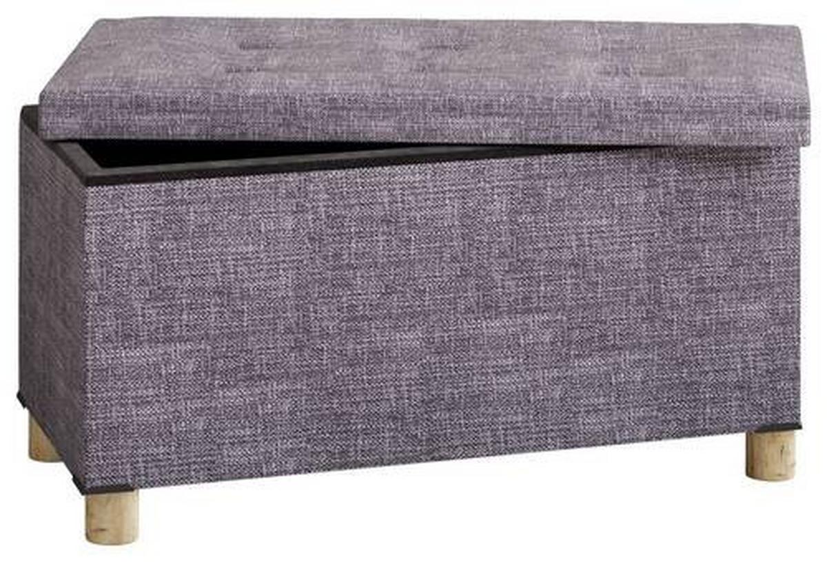 Lavica s úložným priestorom SIZOS l svetlosivá - hnedá/svetlosivá, Modern, kompozitné drevo/textil (76/40/38cm) - MID.YOU