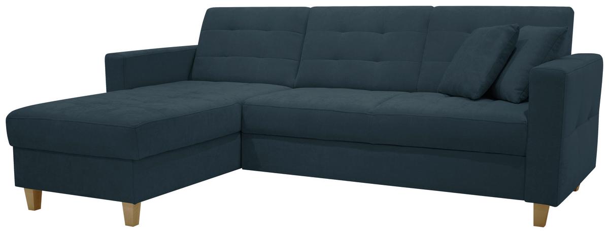 Rohová sedačka BJORN, obojstranná, tm.modrá ženilka - petrolejová/prírodná farba, Design, drevo/textil (160/231cm) - Luca Bessoni