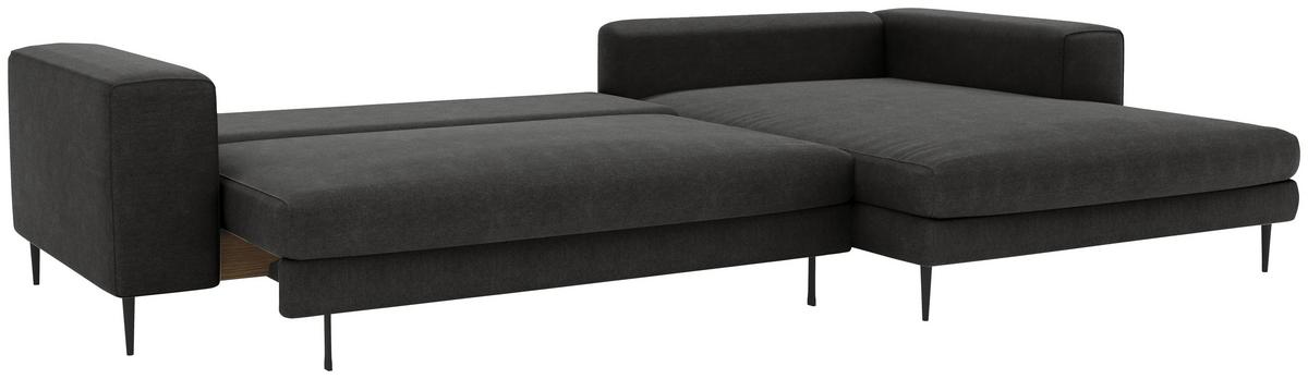 Eckschlafsofa Aurora Ii - Schwarz/Graphitfarben, MODERN, Textil (295/170cm) - Trendmanufaktur