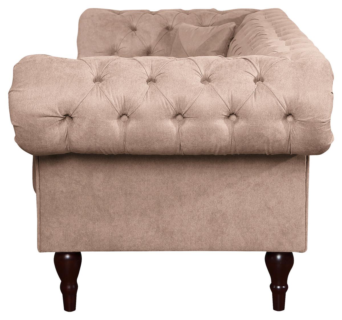 3-Sitzer-Sofa Preston Rosa B: 232 cm - Braun/Rosa, Design, Textil (232/79/97cm) - Livetastic