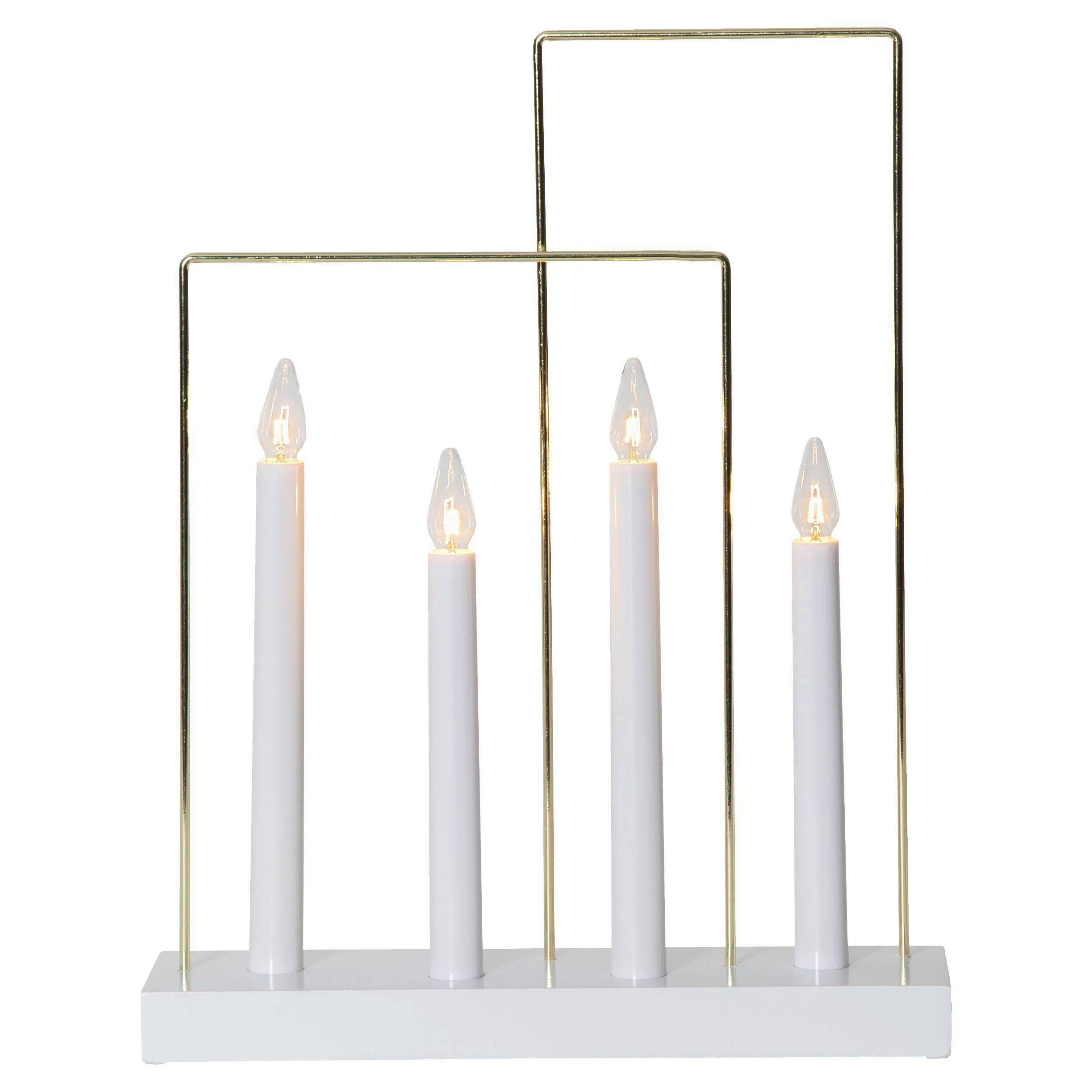LED-Kerze 410985 Glossy - Messingfarben/Weiß, Basics, Holz/Kunststoff (28,5/8/36cm) - Eglo