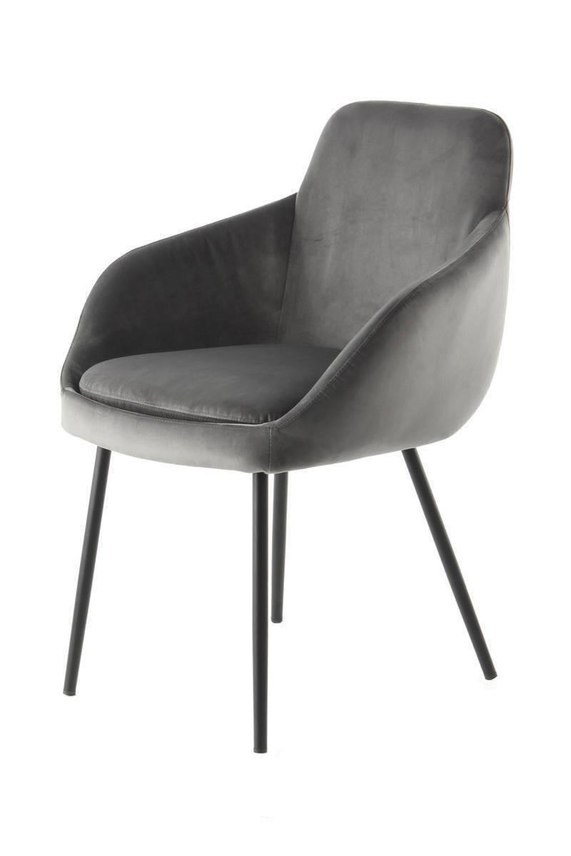 Sada židlí s podrúčkami šedá - šedá, Moderní, kov/dřevo (60,5/81/61cm) - Kayoom