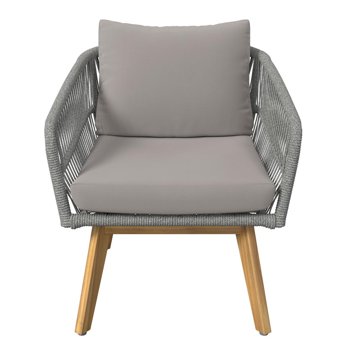 Loungegarnitur Geo - Grau/Akaziefarben, MODERN, Holz (90/43/55cm) - Beldano