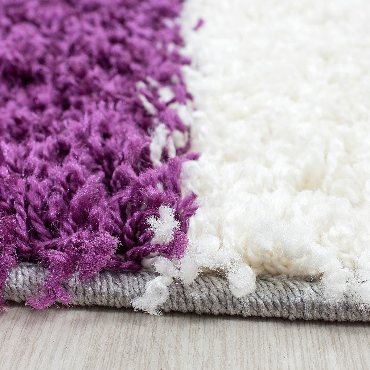 Hochflor Teppich Lila Life 200x290 cm - Lila/Hellgrau, KONVENTIONELL, Textil (200/290cm) - Novel