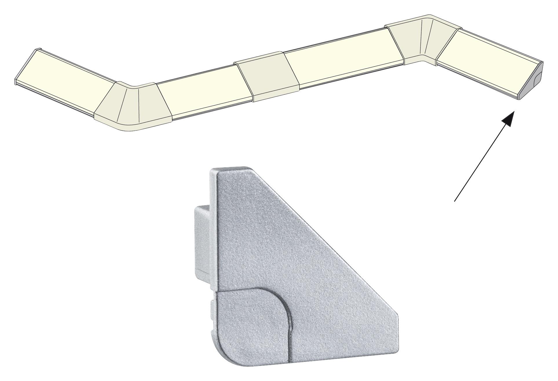 LED-Dekoleuchte Function Delta Profil Abschlusskappe - Basics, Kunststoff/Metall (2cm) - Paulmann