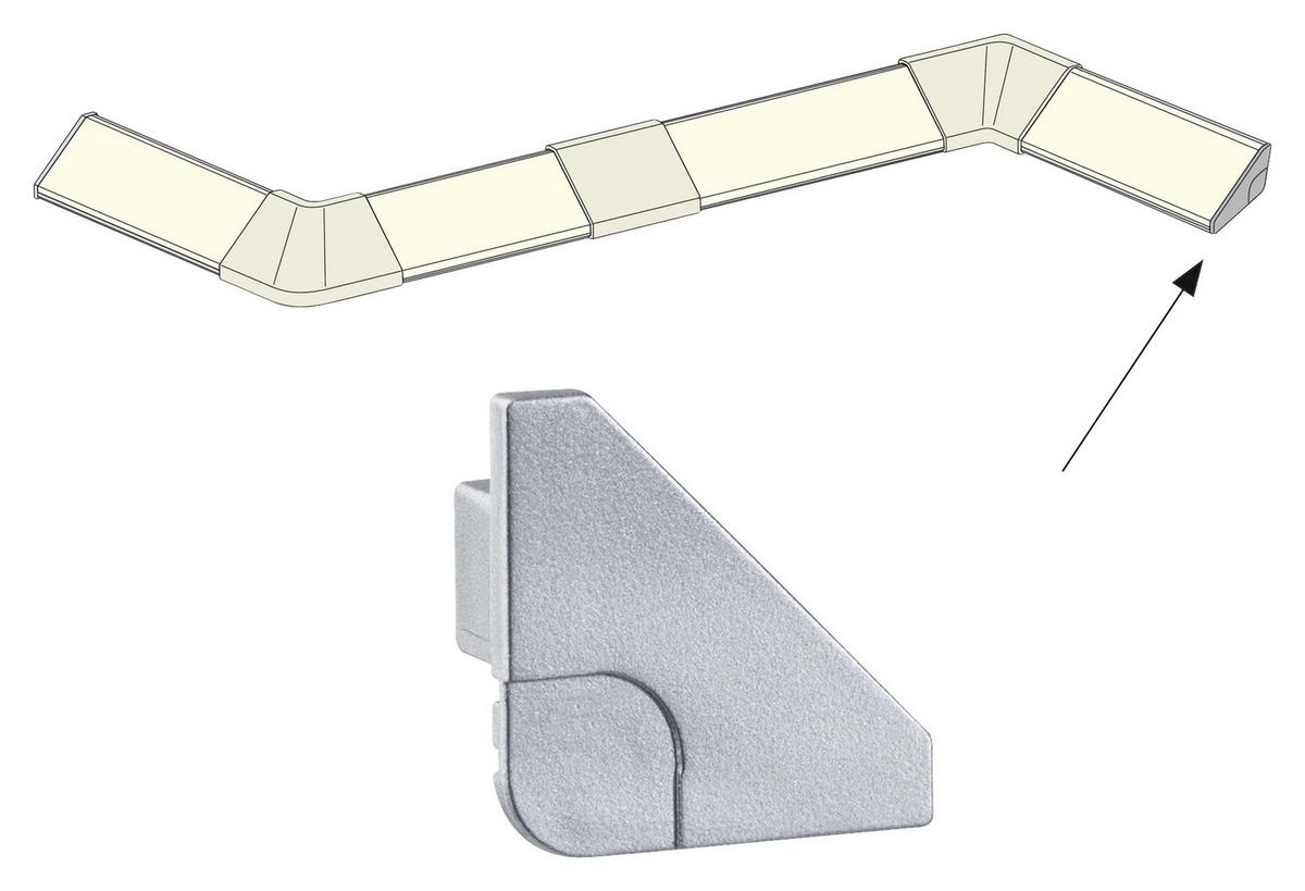 LED-Dekoleuchte Function Delta Profil Abschlusskappe - Basics, Kunststoff/Metall (2cm) - Paulmann