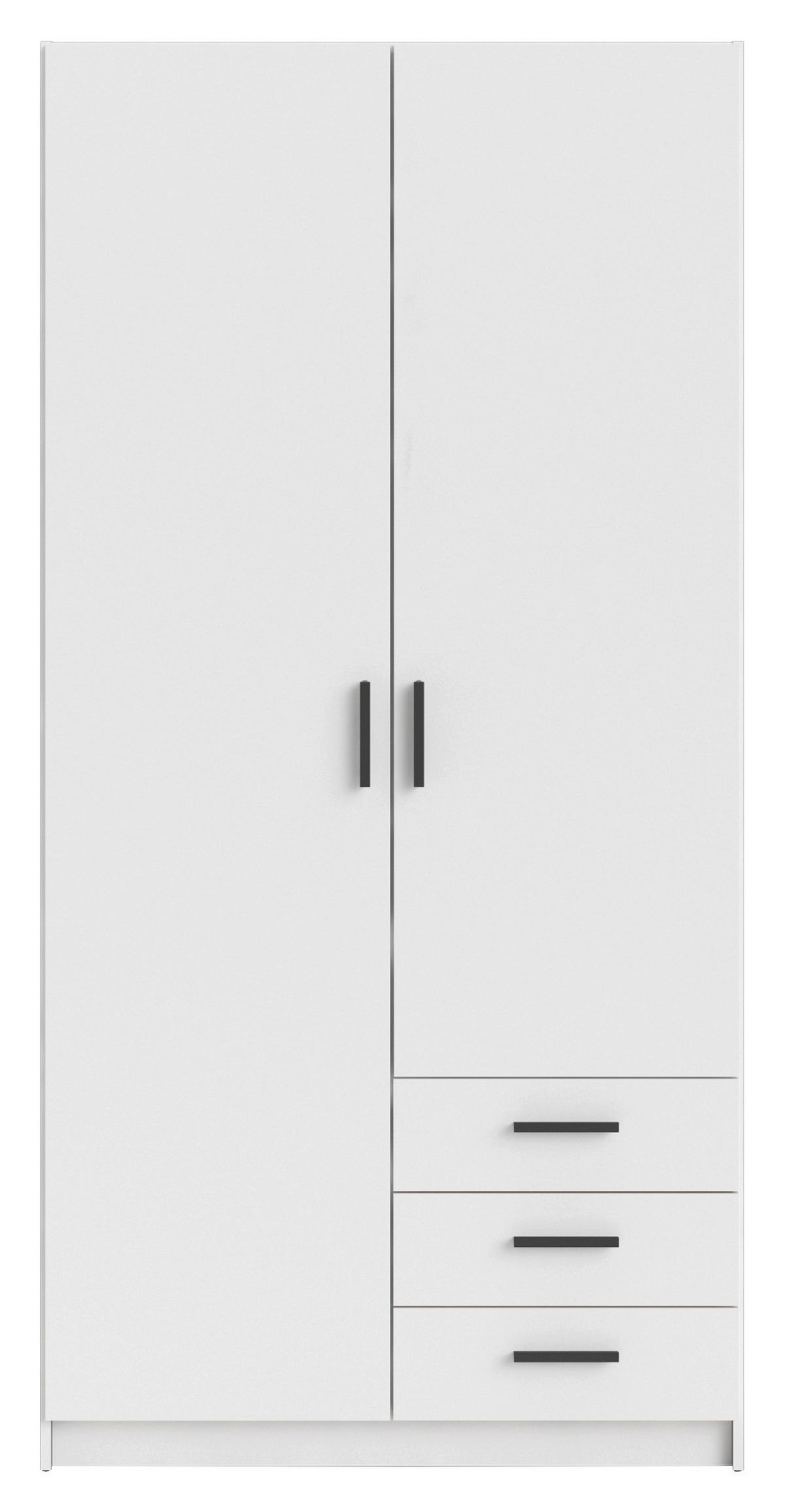 Kleiderschrank Sprint, Weiß, B: 98,5 Cm - Weiß, Basics, Holzwerkstoff (98,5ml) - MID.YOU