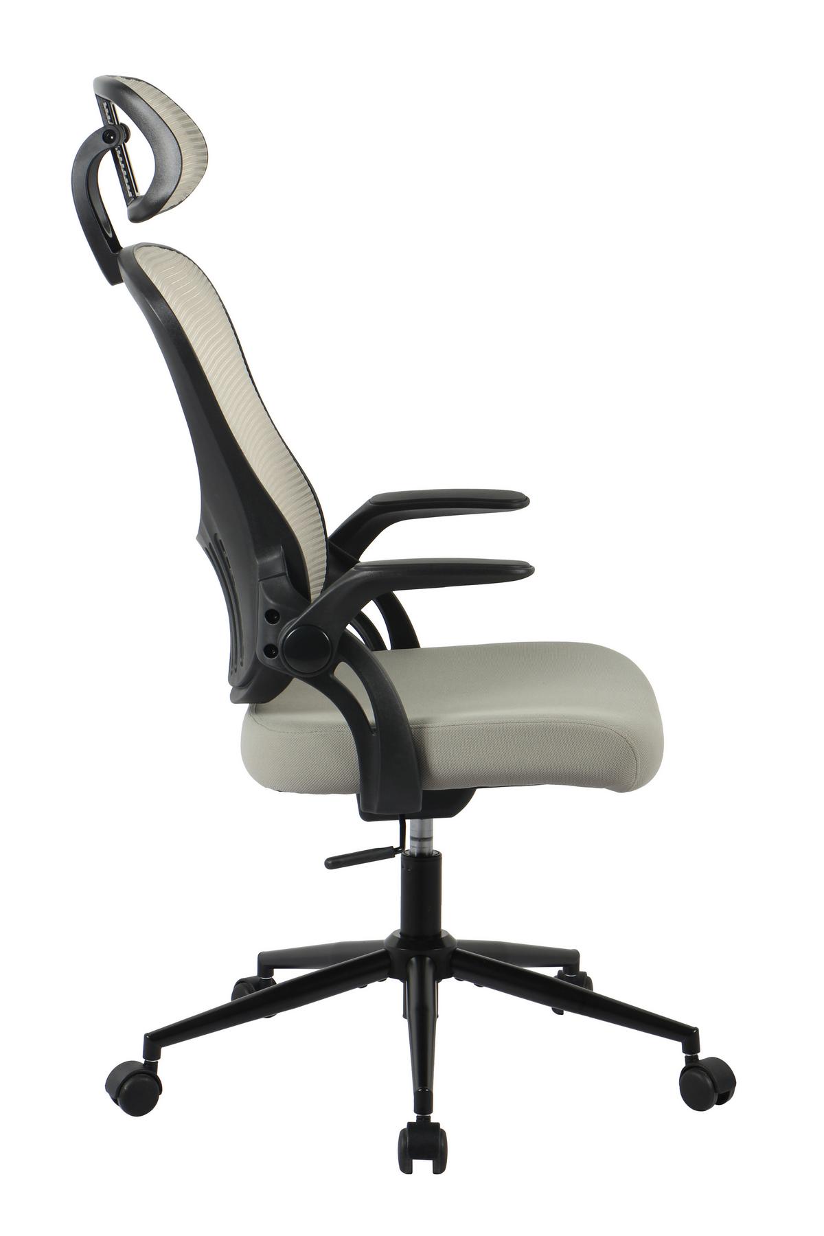 OTOČNÁ ŽIDLE POLLY - šedá/černá, Moderní, kov/textil (68/116-133/64cm) - Mömax