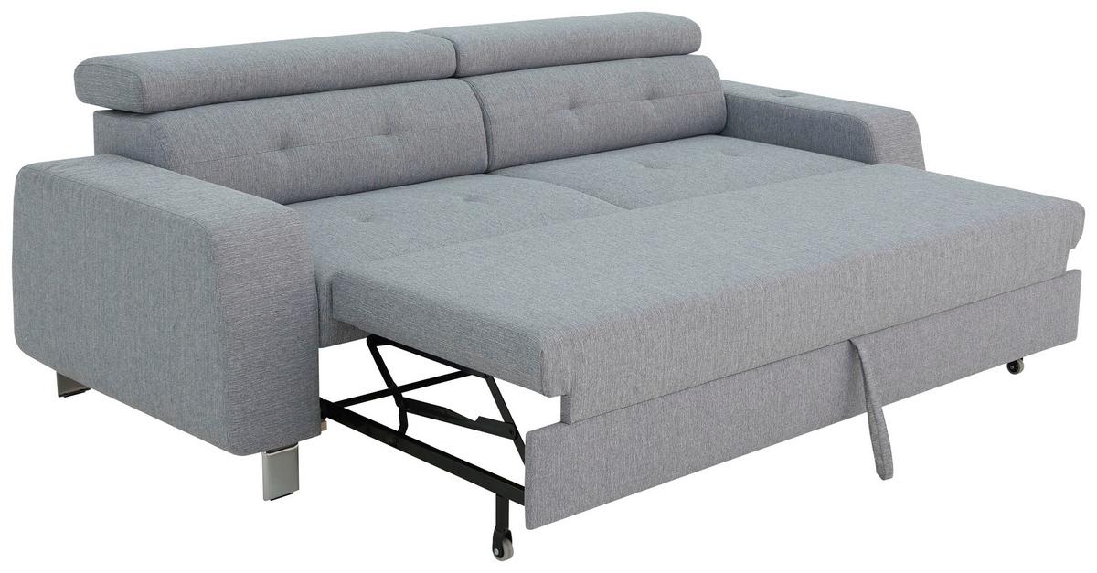 Kanapéágy Malcolm Hellgrau - világosszürke, Basics, textil (236/79-100/90cm) - MID.YOU