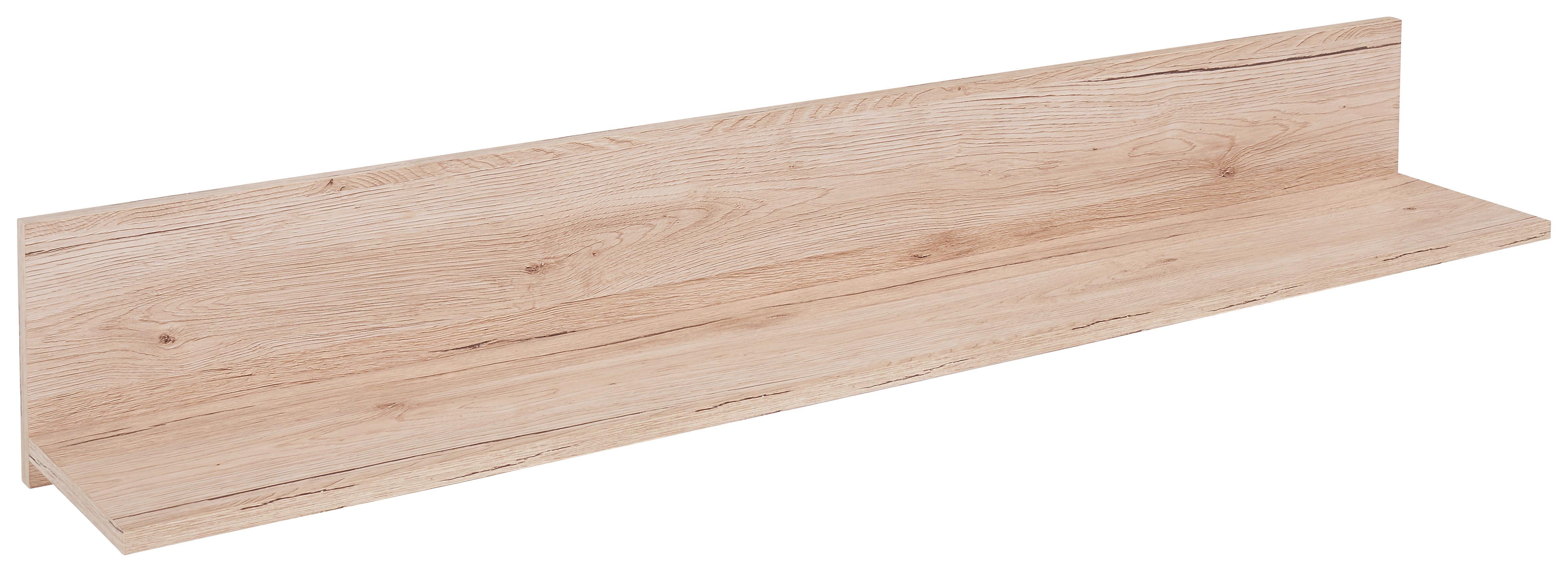 NÁSTENNÁ POLICA MALTA - farba duba, Modern, drevo (128/18/20cm)