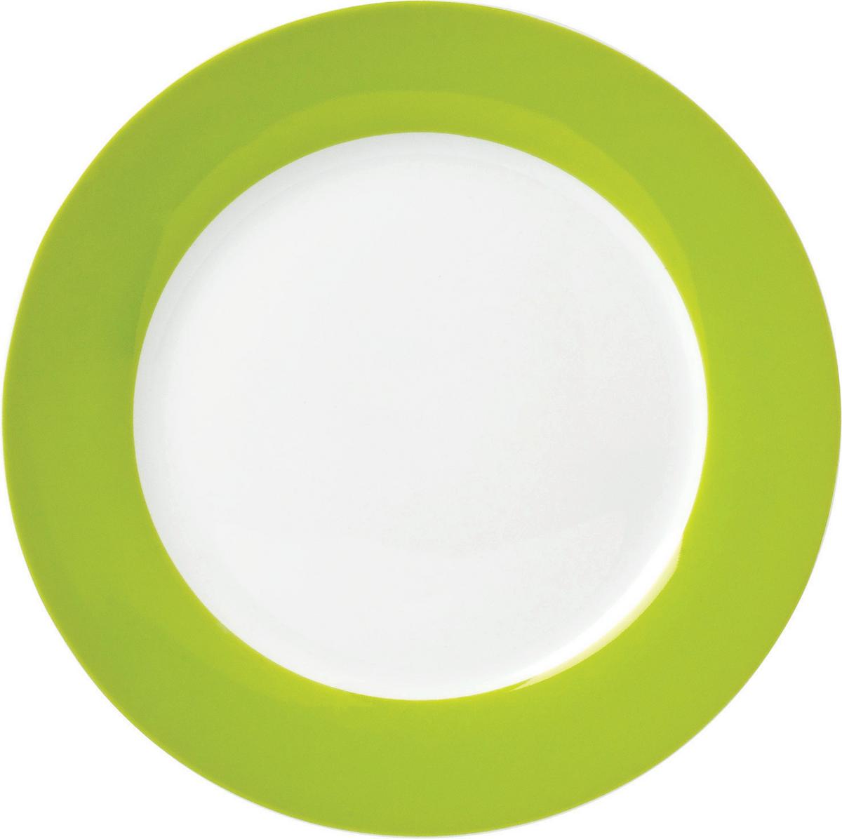Desserttellerset Grün Weiß 6-Teilig D: 20 Cm - Weiß/Grün, Basics, Keramik (20cm) - Van Well