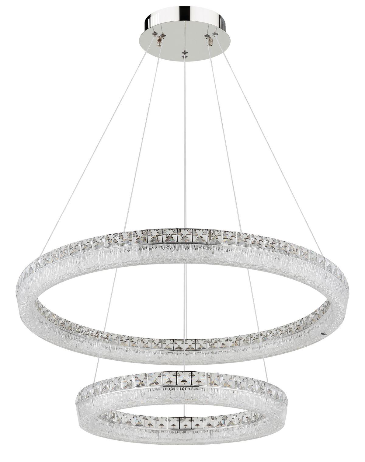 LED-Hängeleuchte Memory-Funktion - Klar/Chromfarben, Design, Glas/Kunststoff (80/120cm) - Globo