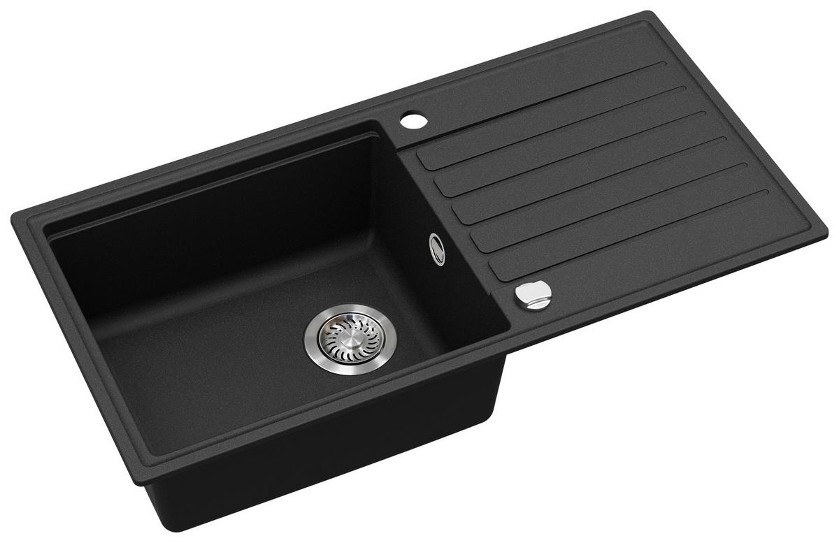 SPÜLE TILA435BL - Schwarz, Basics, Stein (86/19/43,5cm) - Visiona