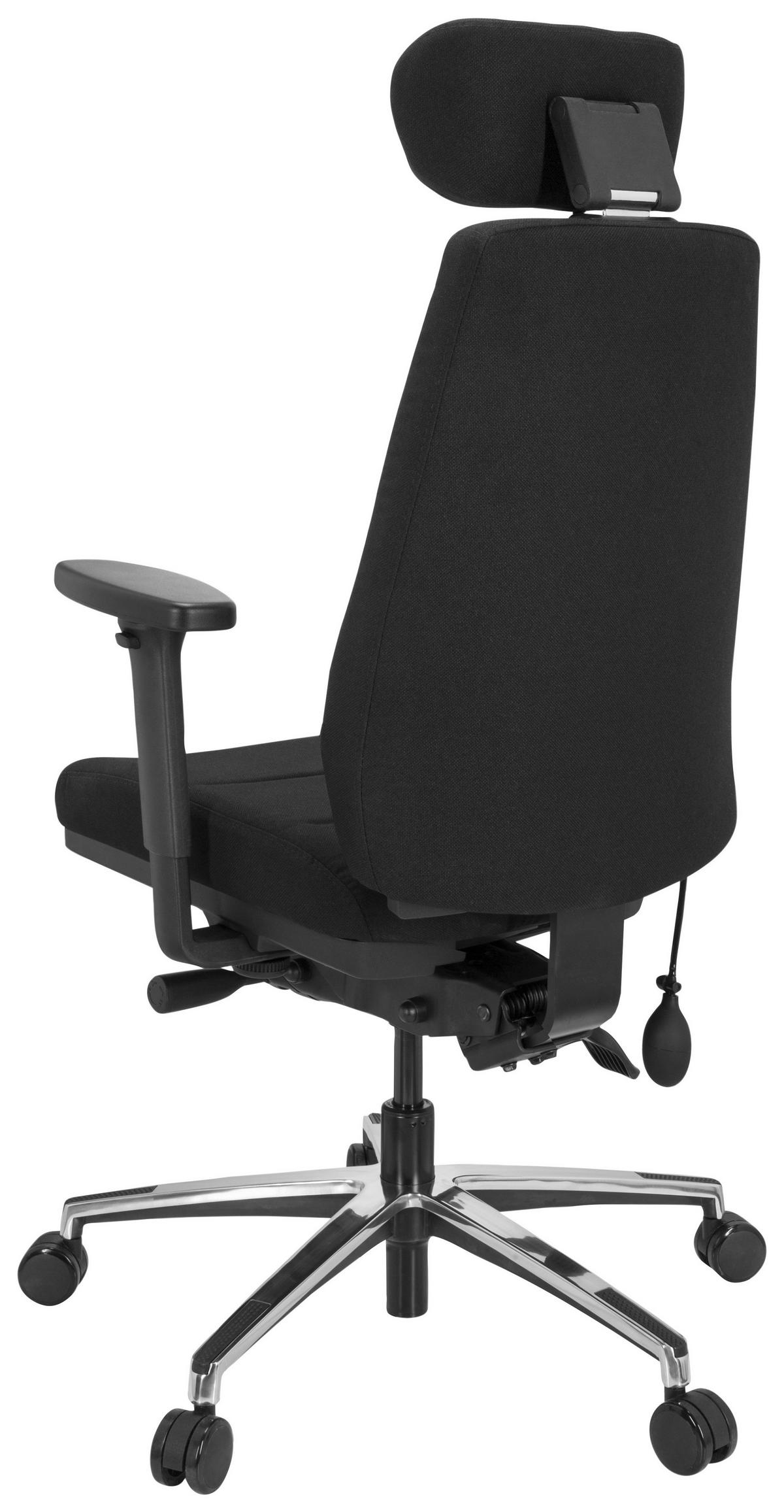 Bürostuhl Phoenix Pro Schwarz Bis 120 Kg - Silberfarben/Schwarz, Basics, Kunststoff/Textil (70/113/56cm) - MID.YOU