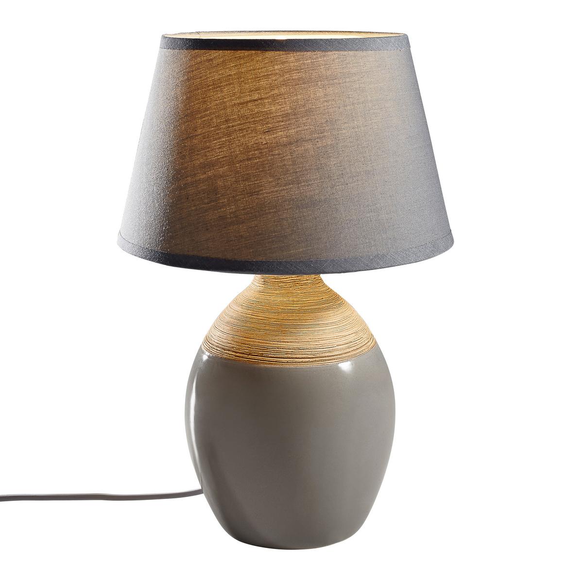 Tischleuchte 3145916 - Braun/Grau, KONVENTIONELL, Keramik/Textil (15/31cm) - Näve