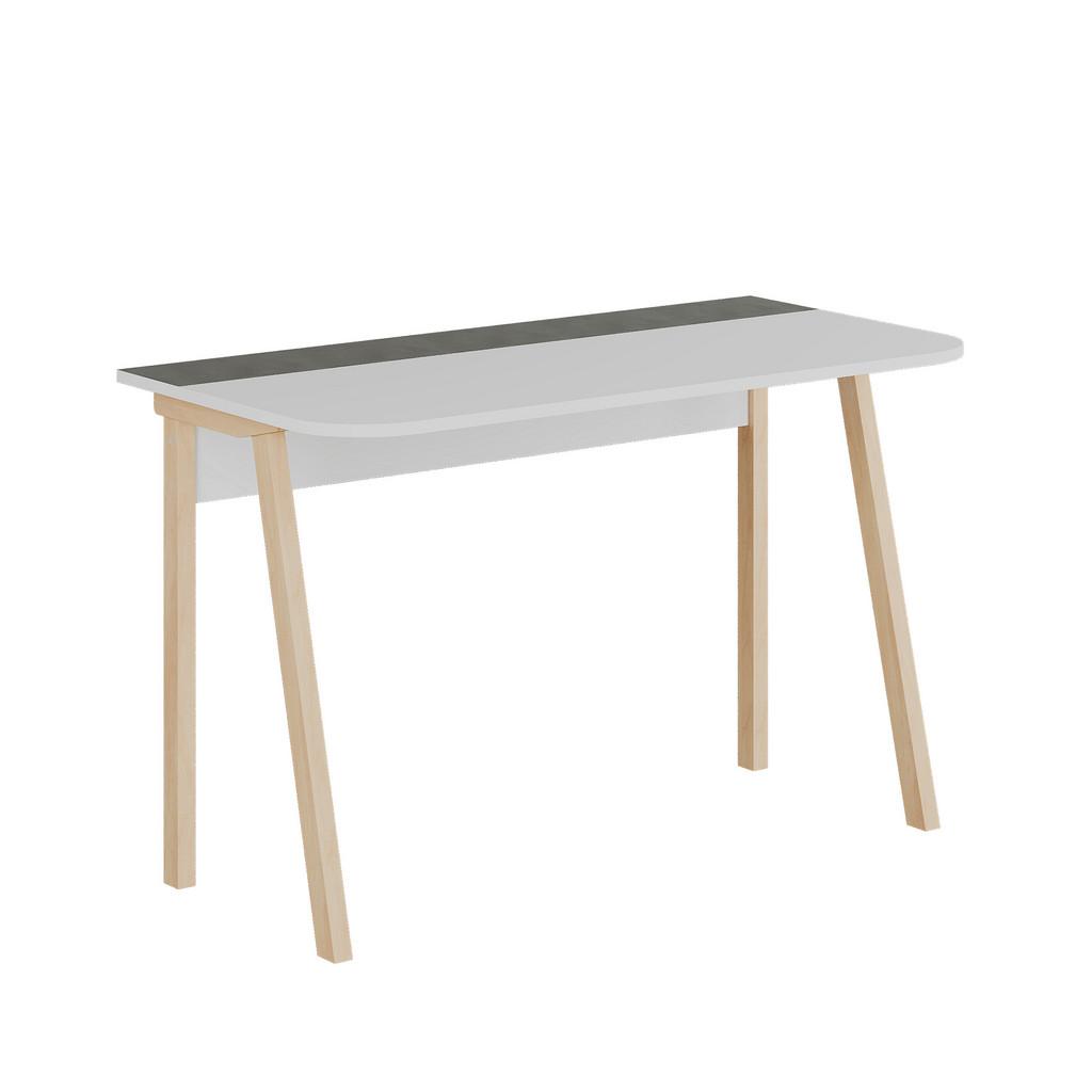 Computertisch Luton Weiß/ Dunkelgrau B: 120 cm