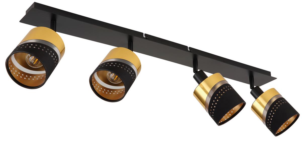 Strahler 54046-4 - Goldfarben/Schwarz, Design, Kunststoff/Textil (80/9/20,5cm) - Globo
