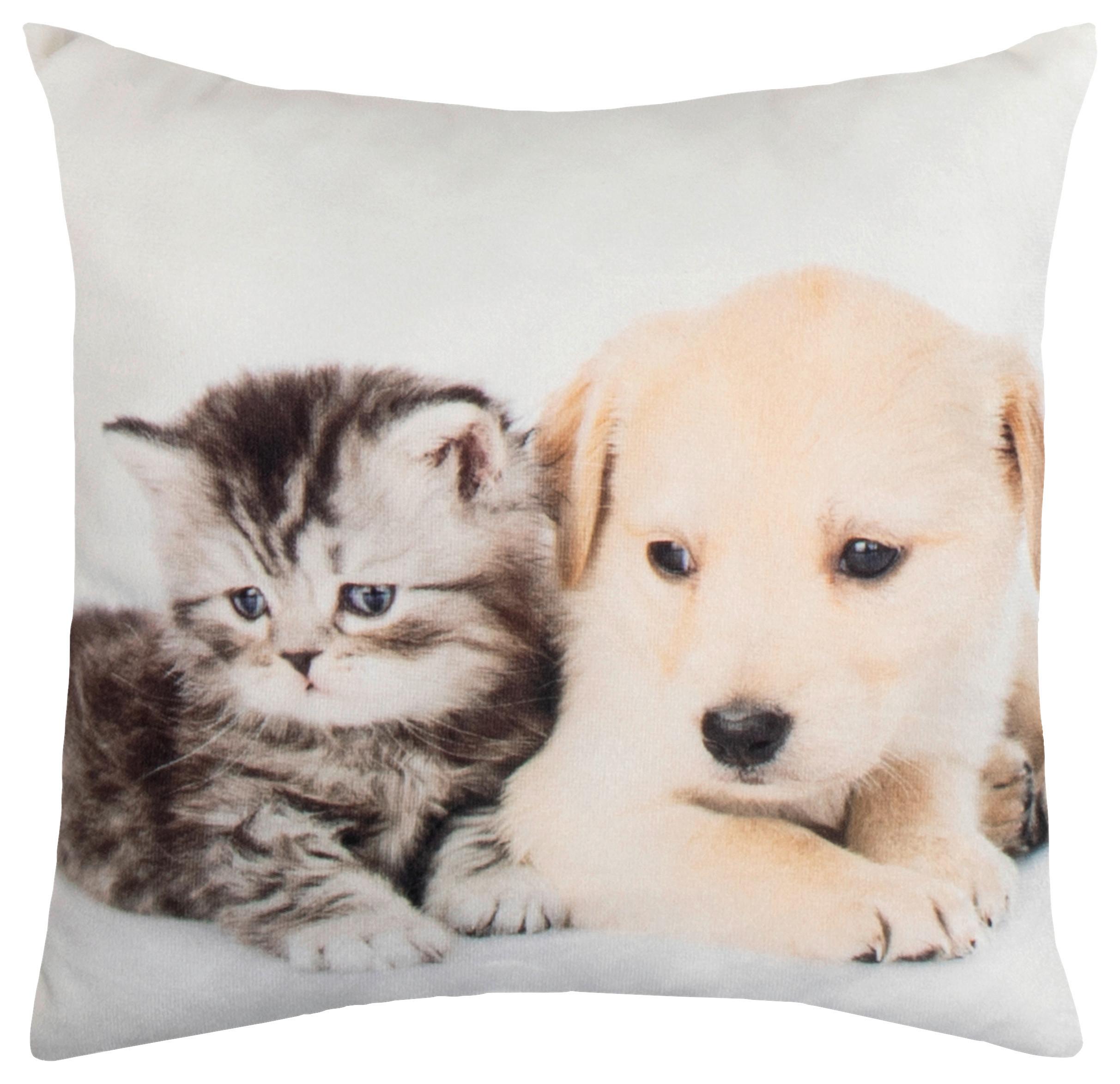 Zierkissen Timi 25x25 Cm Polyester Multicolor - Schwarz/Braun, KONVENTIONELL, Textil (25/25cm) - Ondega