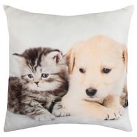 Zierkissen Timi 25x25 Cm Polyester Multicolor - Schwarz/Braun, KONVENTIONELL, Textil (25/25cm) - Ondega