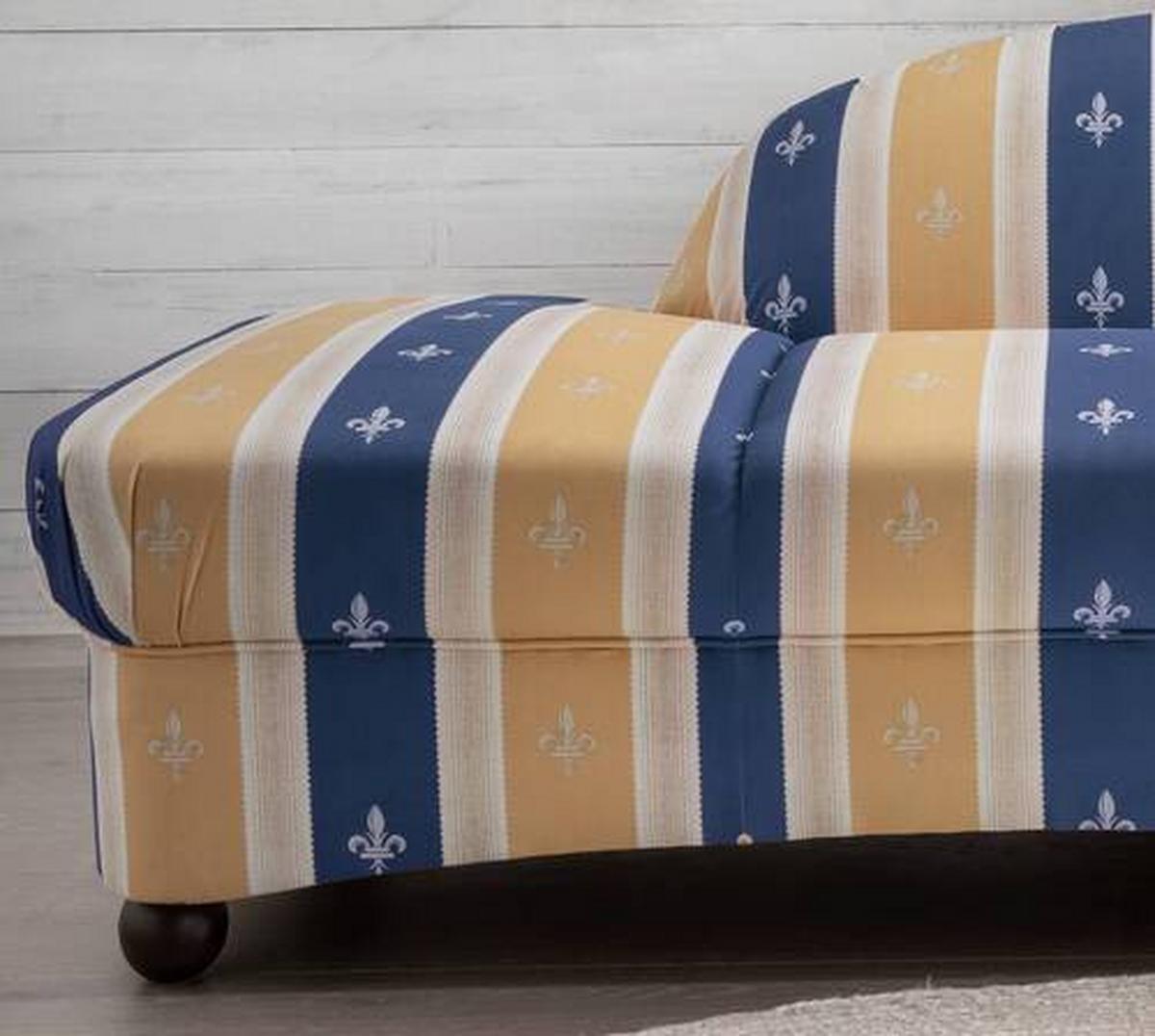 Ottomane Torello Blau B: 86 cm - Wengefarben/Blau, KONVENTIONELL, Textil (190/84/86cm) - Livetastic